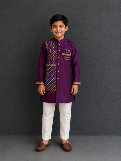 Purple Kurta with Attached Jacket (MAMU KI SHAADI)