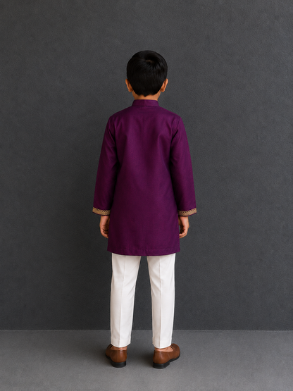 Purple Kurta with Attached Jacket (MAMU KI SHAADI)