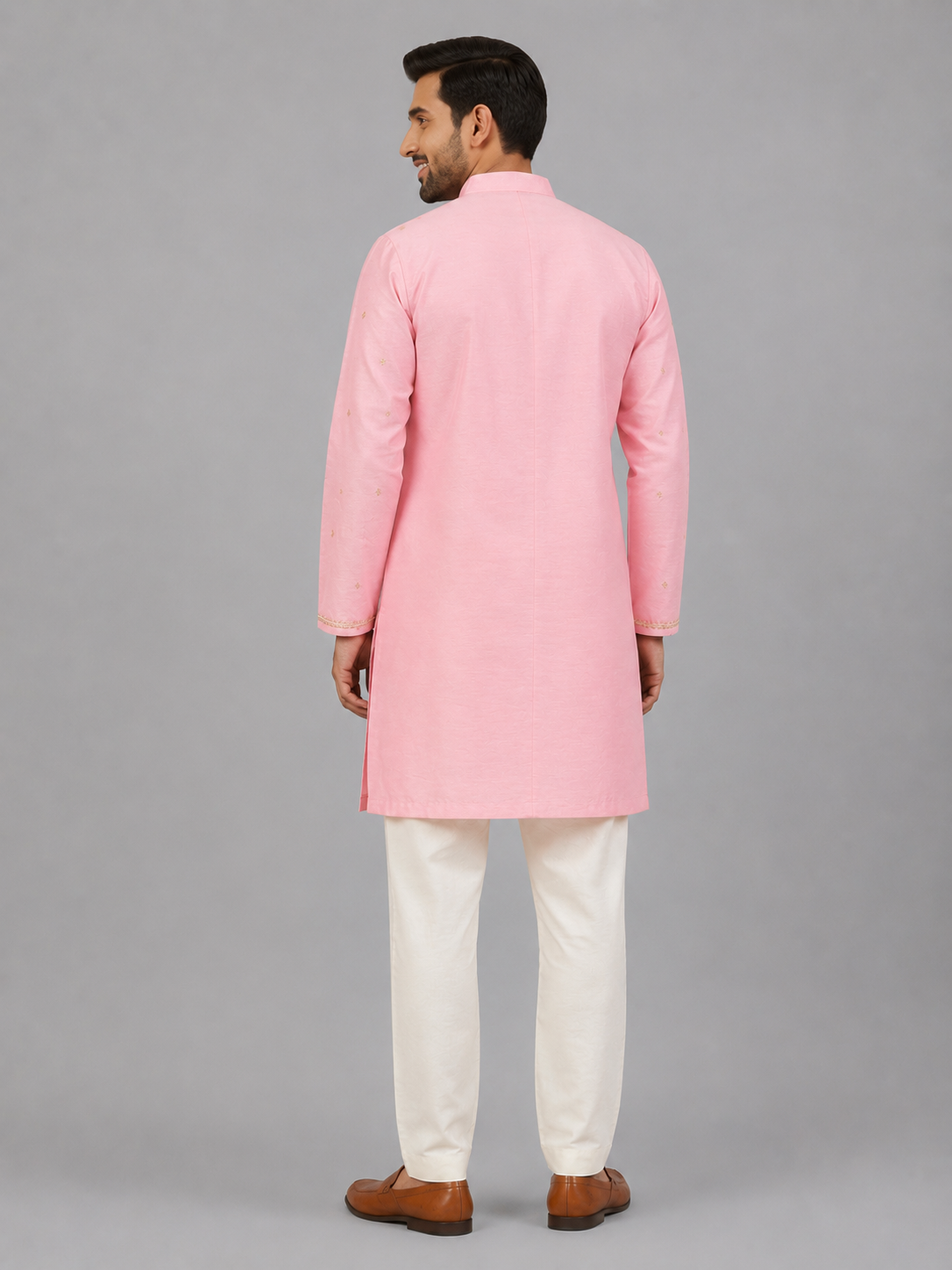 Pink Yok Embrodried Kurta Pyjama set