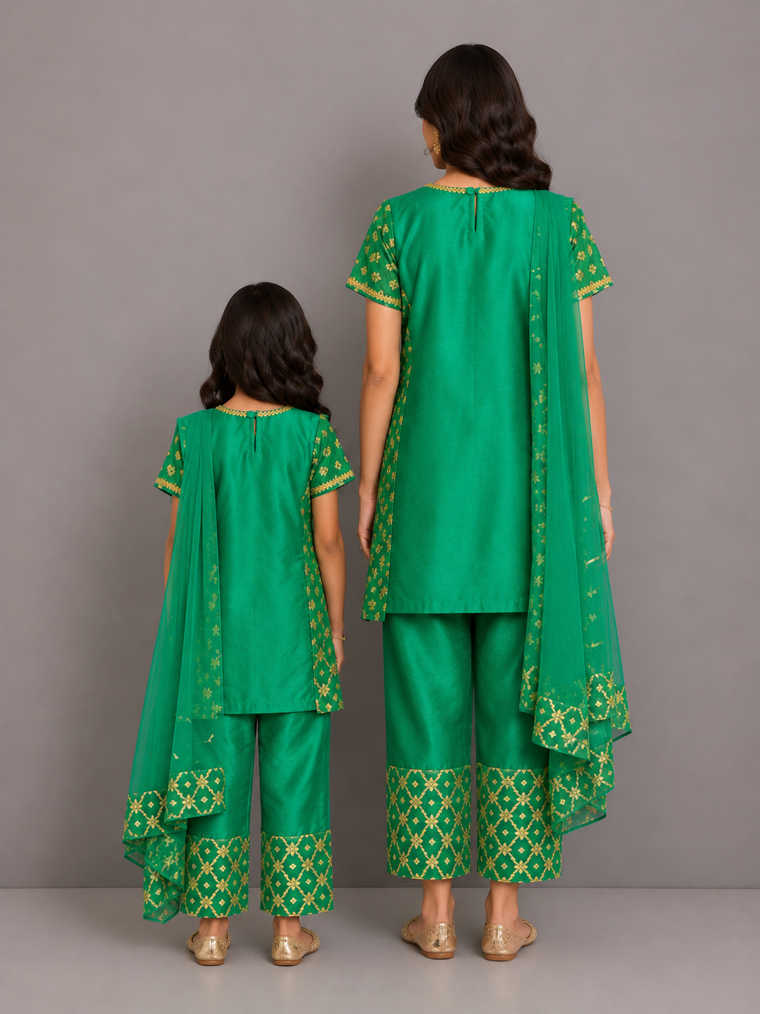 Green Chanderi Kurta Trouser with Dupatta