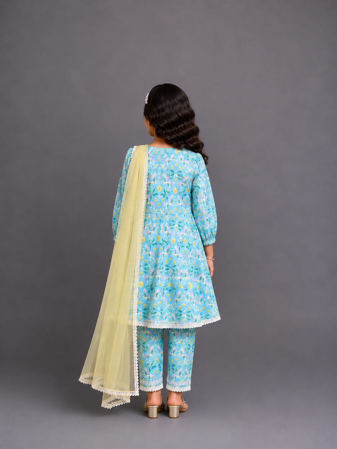 Quirky horse printed collared kurta set