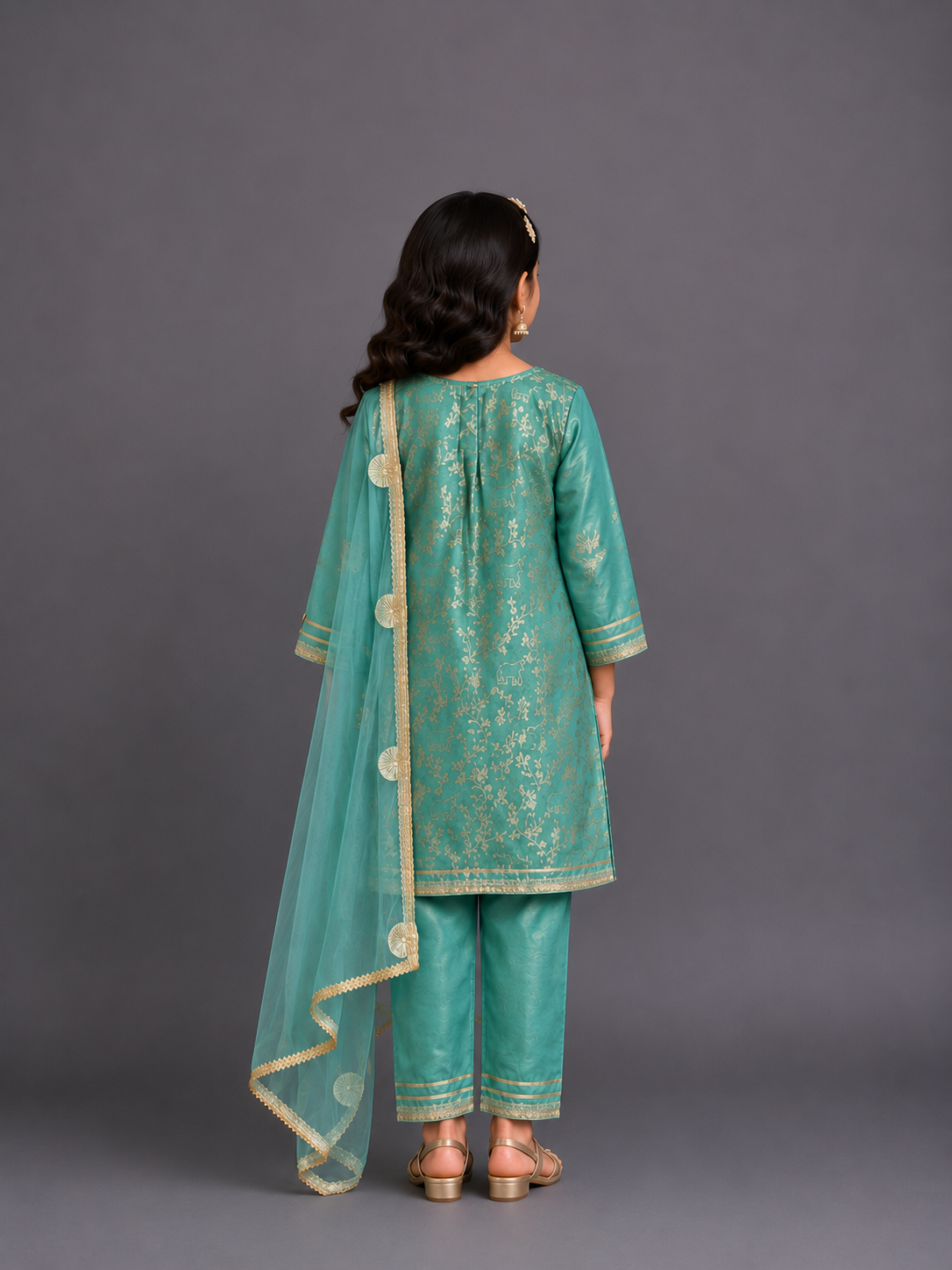 Pastel Green chanderi kurta  set