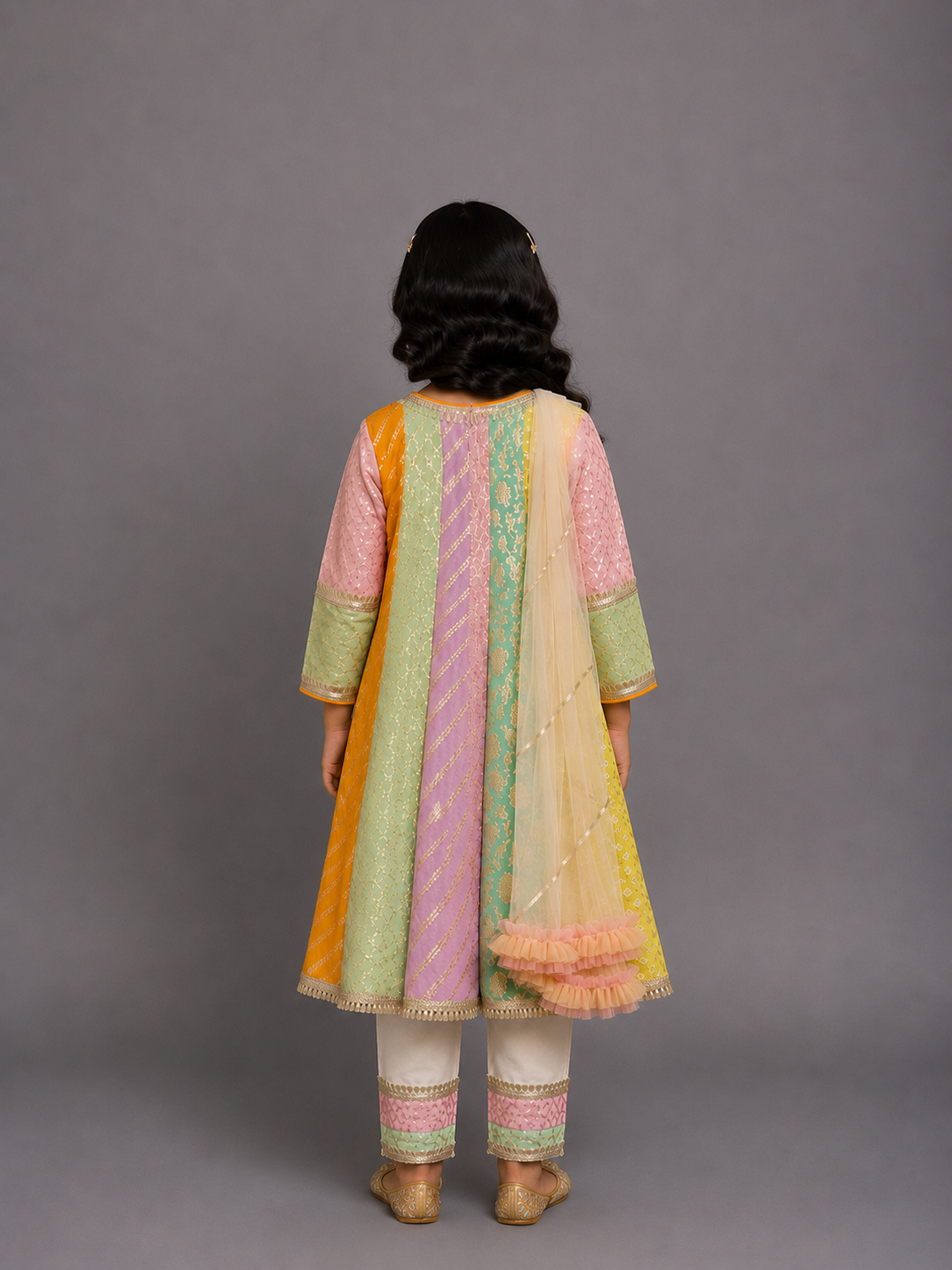 Multicolor Chanderi Anarkali set