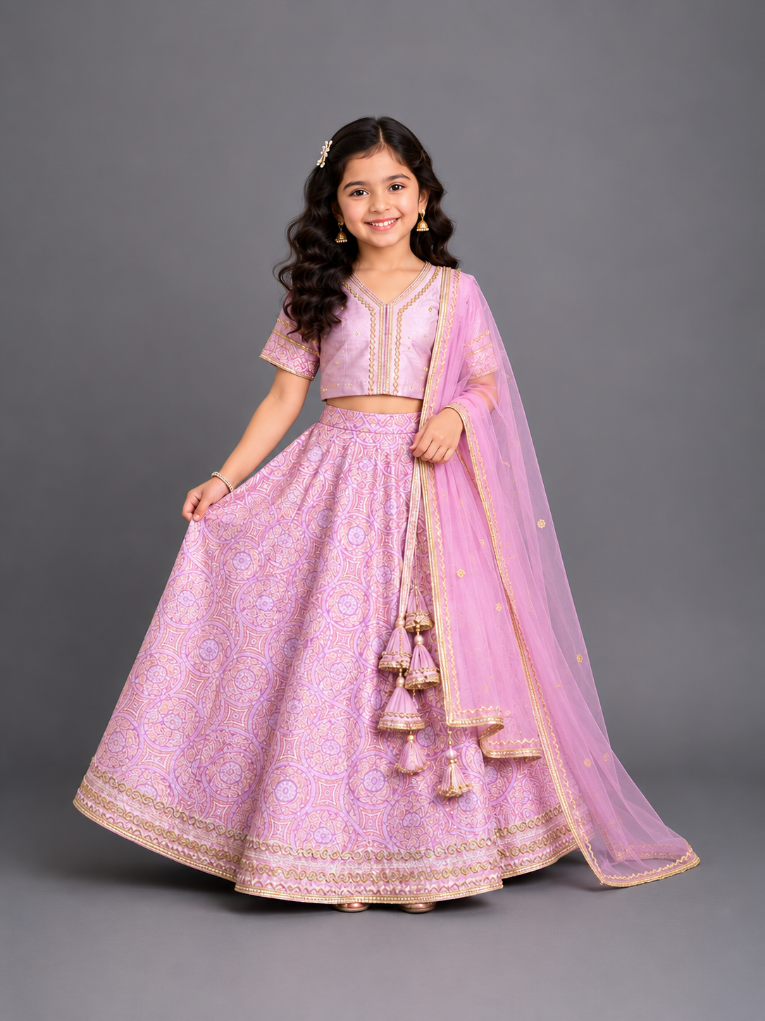 Lavendar Brocade lehnga set