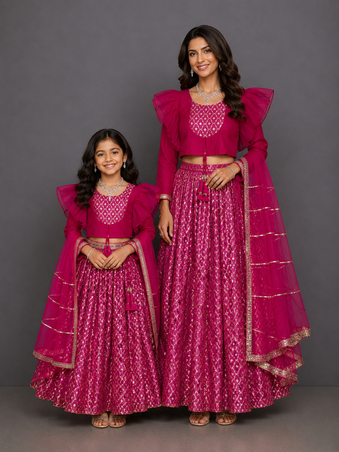 Fuschia Pink Chanderi Lehnga set