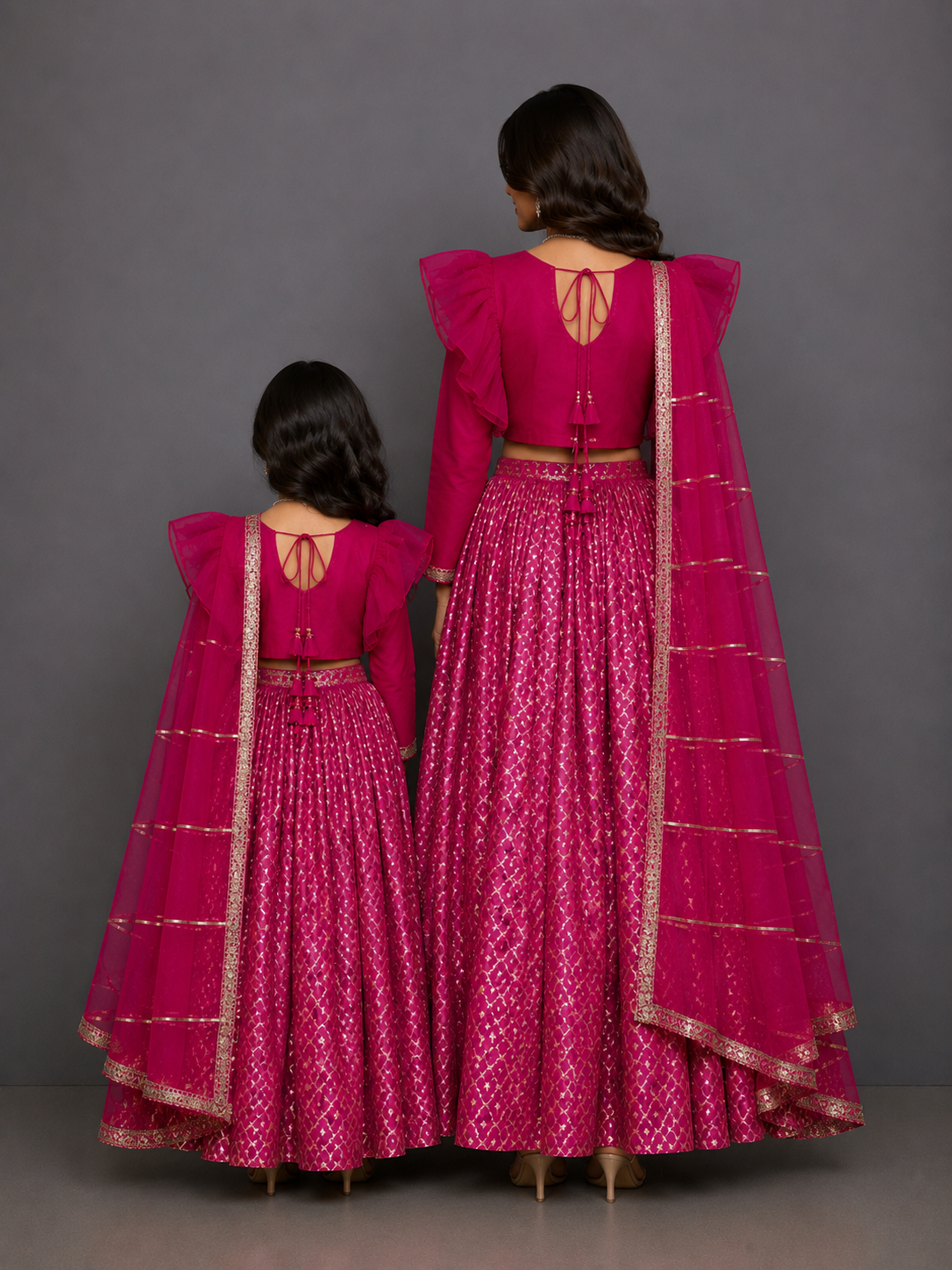 Fuschia Pink Chanderi Lehnga set