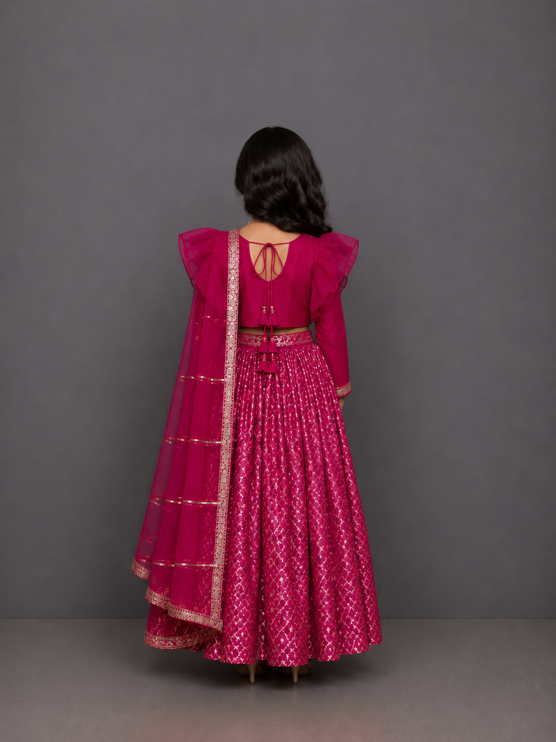 Fuschia Pink Chanderi Lehnga set