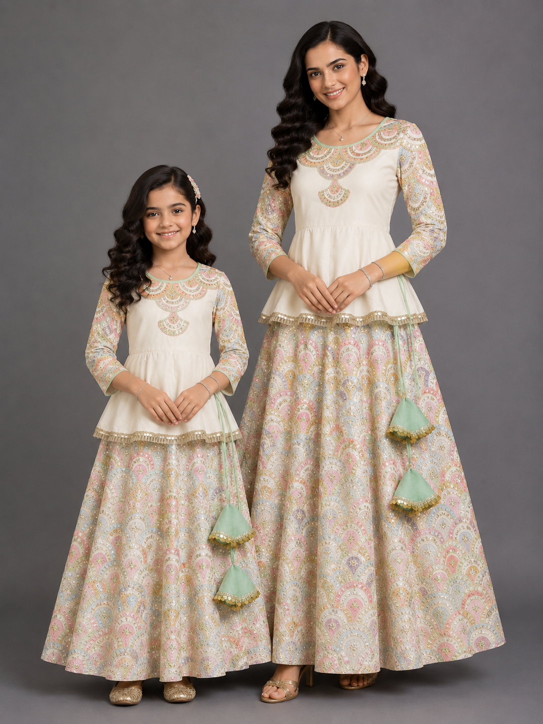 Offwhite Embroidery Peplum lehenga  set