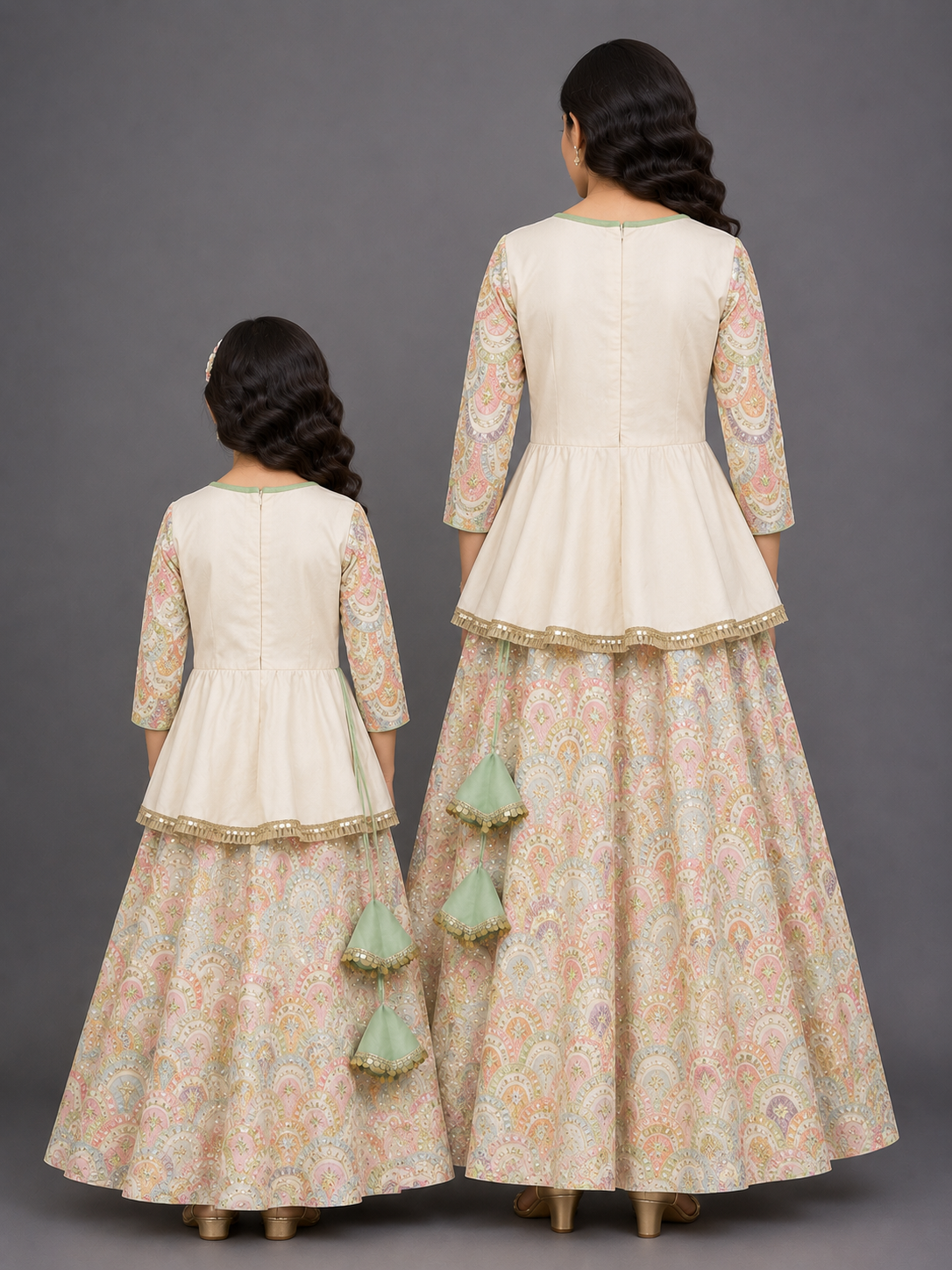 Offwhite Embroidery Peplum lehenga  set
