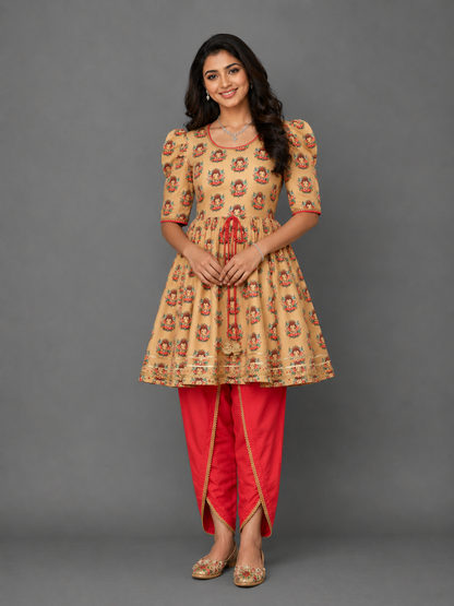 Gold Printed Ganpati Dhoti set