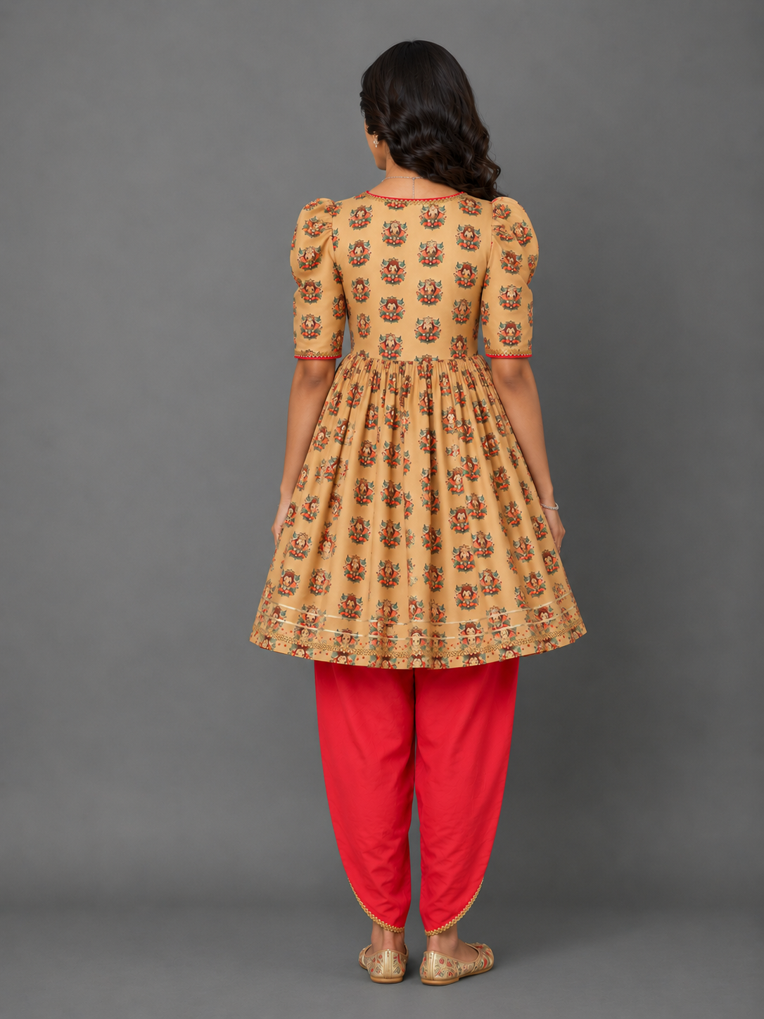 Gold Printed Ganpati Dhoti set