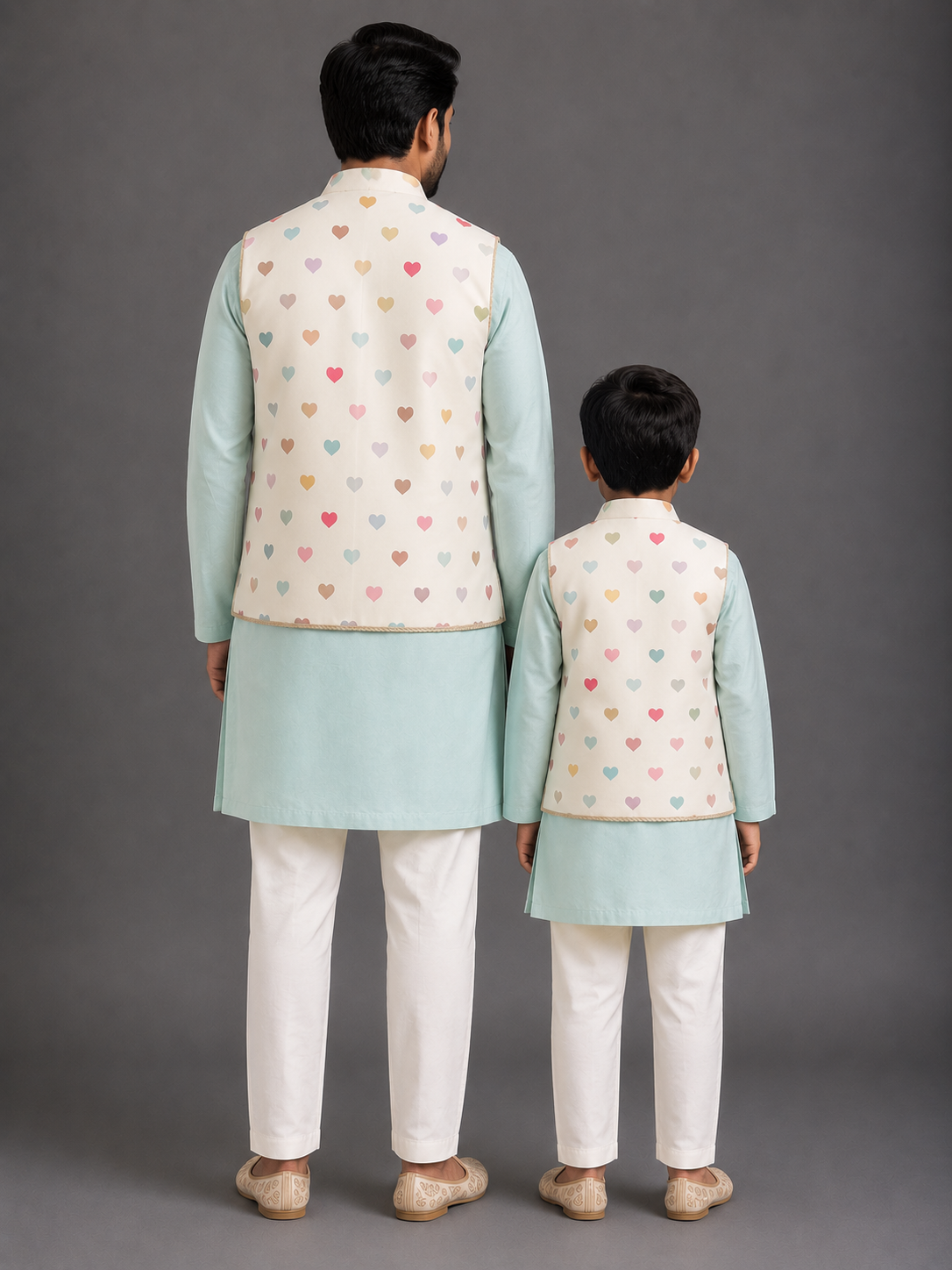 Heart Print attached Kurta Set