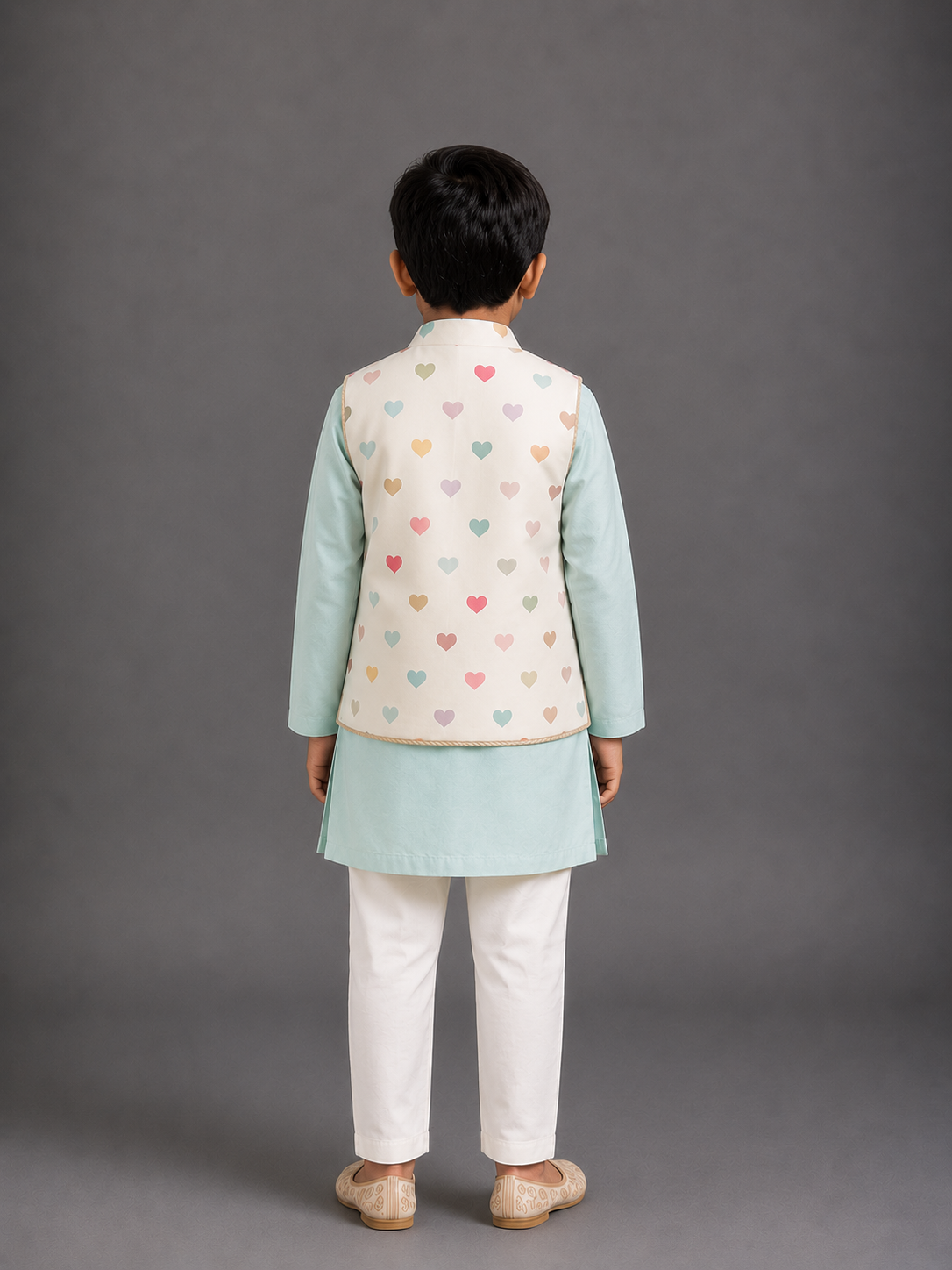 Heart Print attached Kurta Set