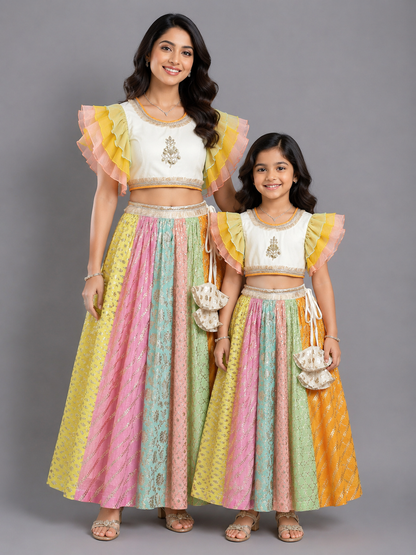 Pastel Multi colors lehnga set