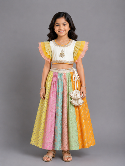 Pastel Multi colors lehnga set