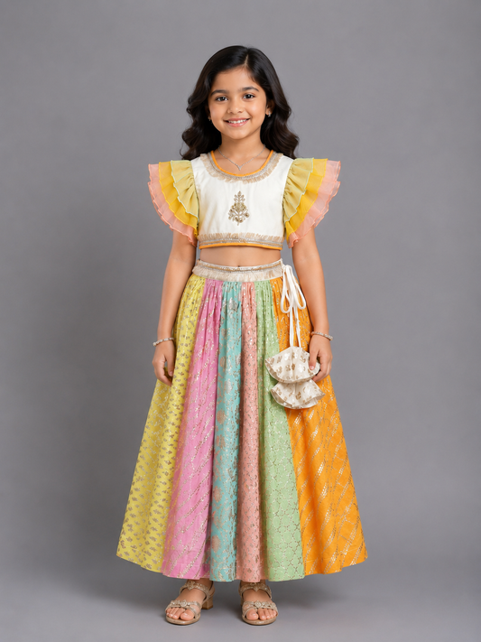 Pastel Multi colors lehnga set