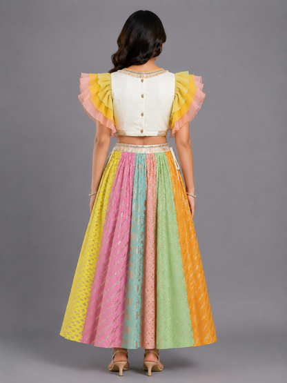 Pastel Multi colors lehnga set