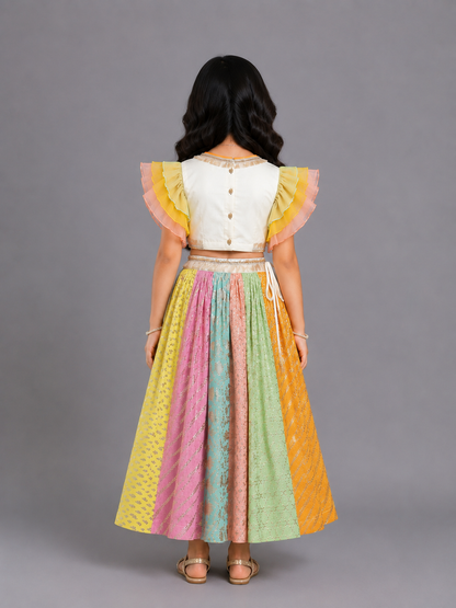 Pastel Multi colors lehnga set
