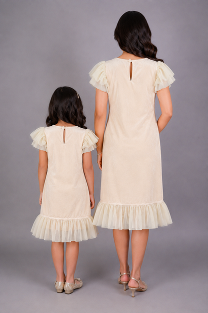Off White  Velvet Merry Christmas  Dress