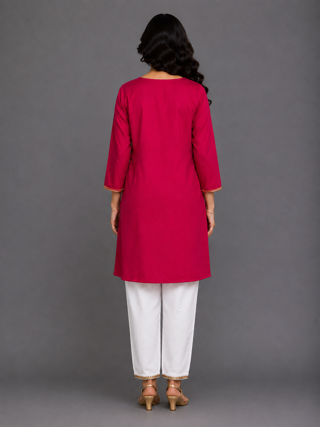 Brother Sister Embroidered Pink Kurta Pyjama set