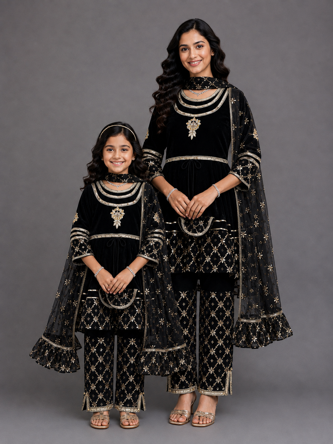 Black Color Anarkali set with dupatta