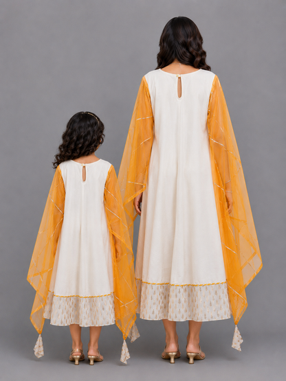 Colorful Diwali elements embroidered Cape Anarkali