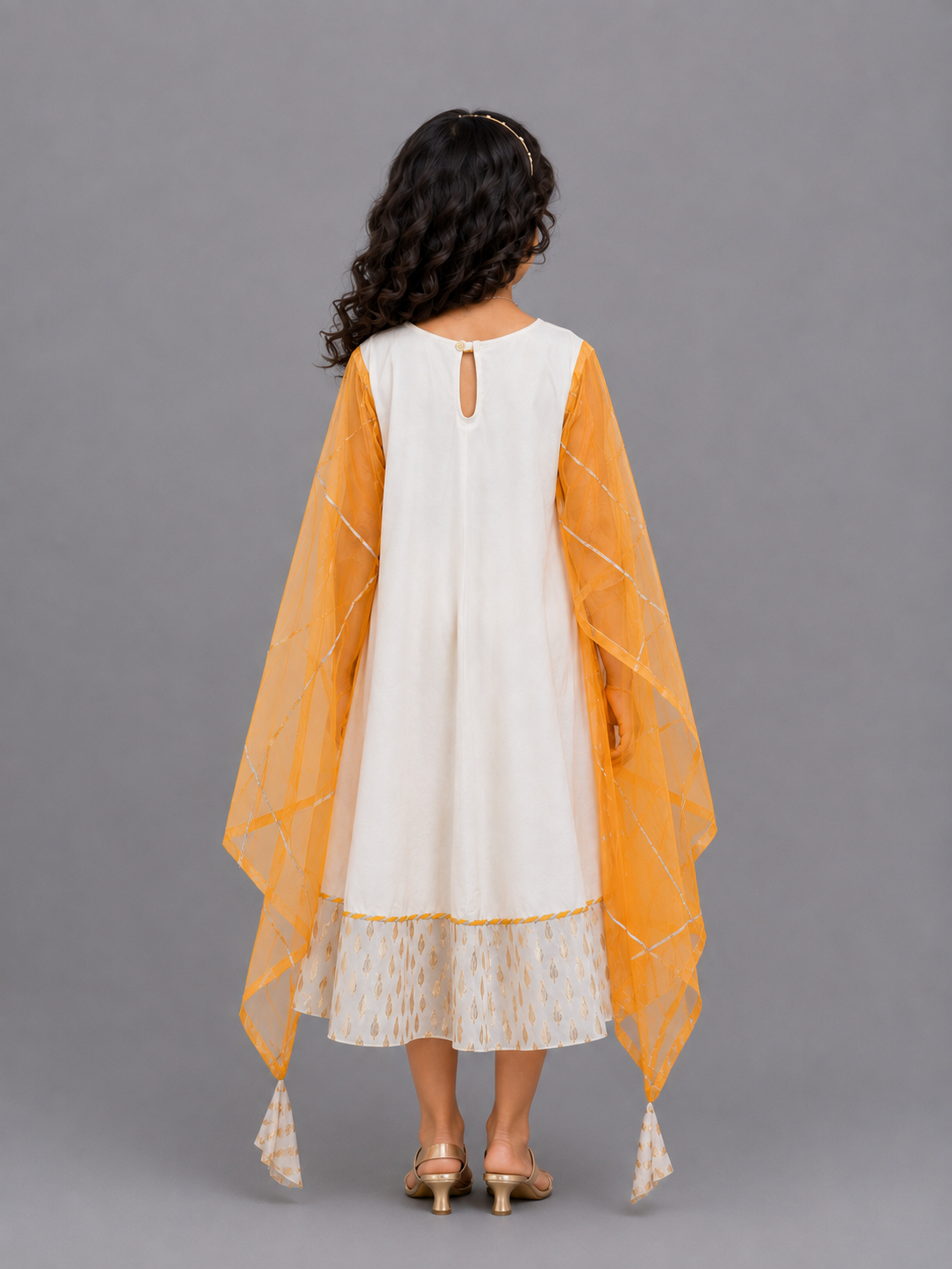 Colorful Diwali elements embroidered Cape Anarkali