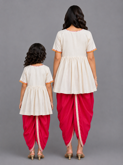 Krishna embroidered Kurta Dhoti