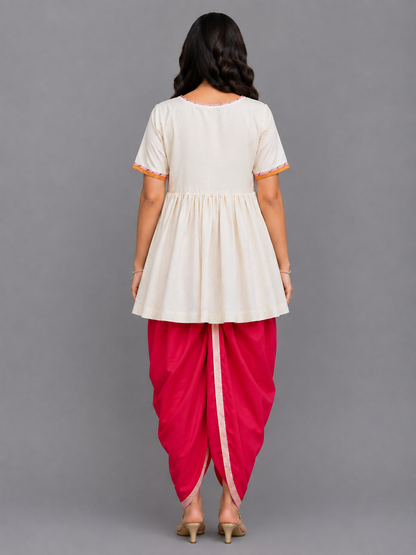 Krishna embroidered Kurta Dhoti