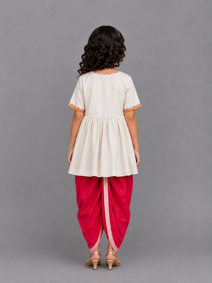 Krishna embroidered Kurta Dhoti