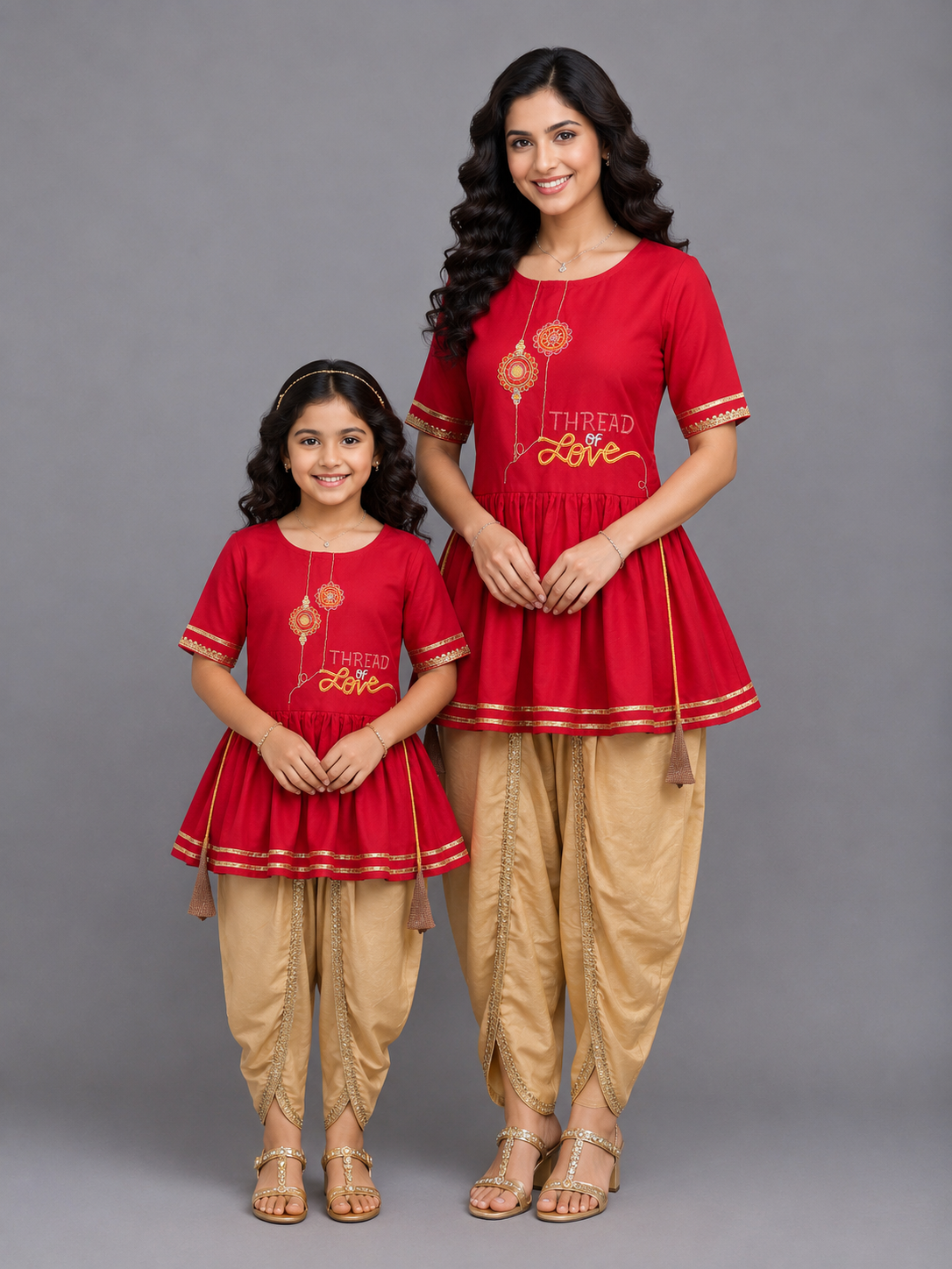 Thread of Love peplum kurta with Dhoti set
