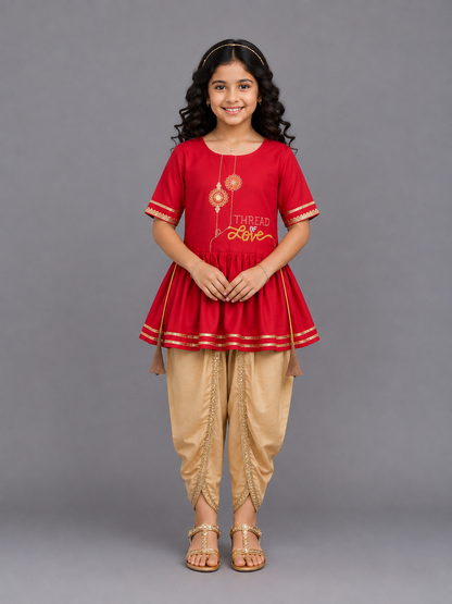 Thread of Love peplum kurta with Dhoti set