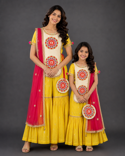 Laxmi Feet Printed Blouse Sharara set