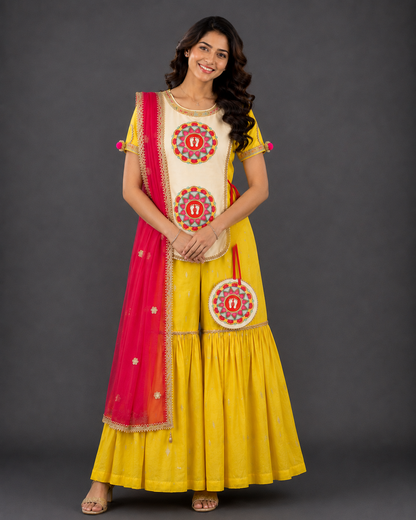 Laxmi Feet Printed Blouse Sharara set