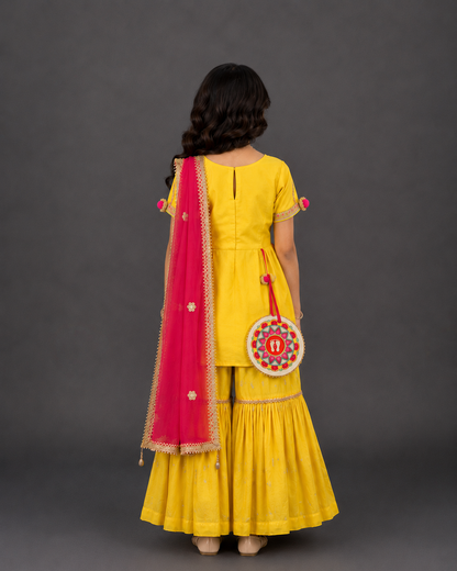 Laxmi Feet Printed Blouse Sharara set
