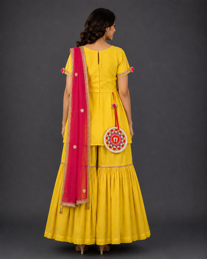 Laxmi Feet Printed Blouse Sharara set