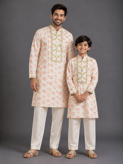 Lotus Printed Kurta with bottoms