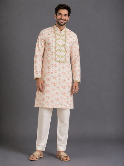 Lotus Printed Kurta with bottoms