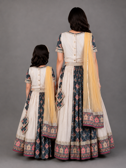 Diamond Print Lehnga Set dupatta