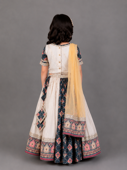Diamond Print Lehnga Set dupatta