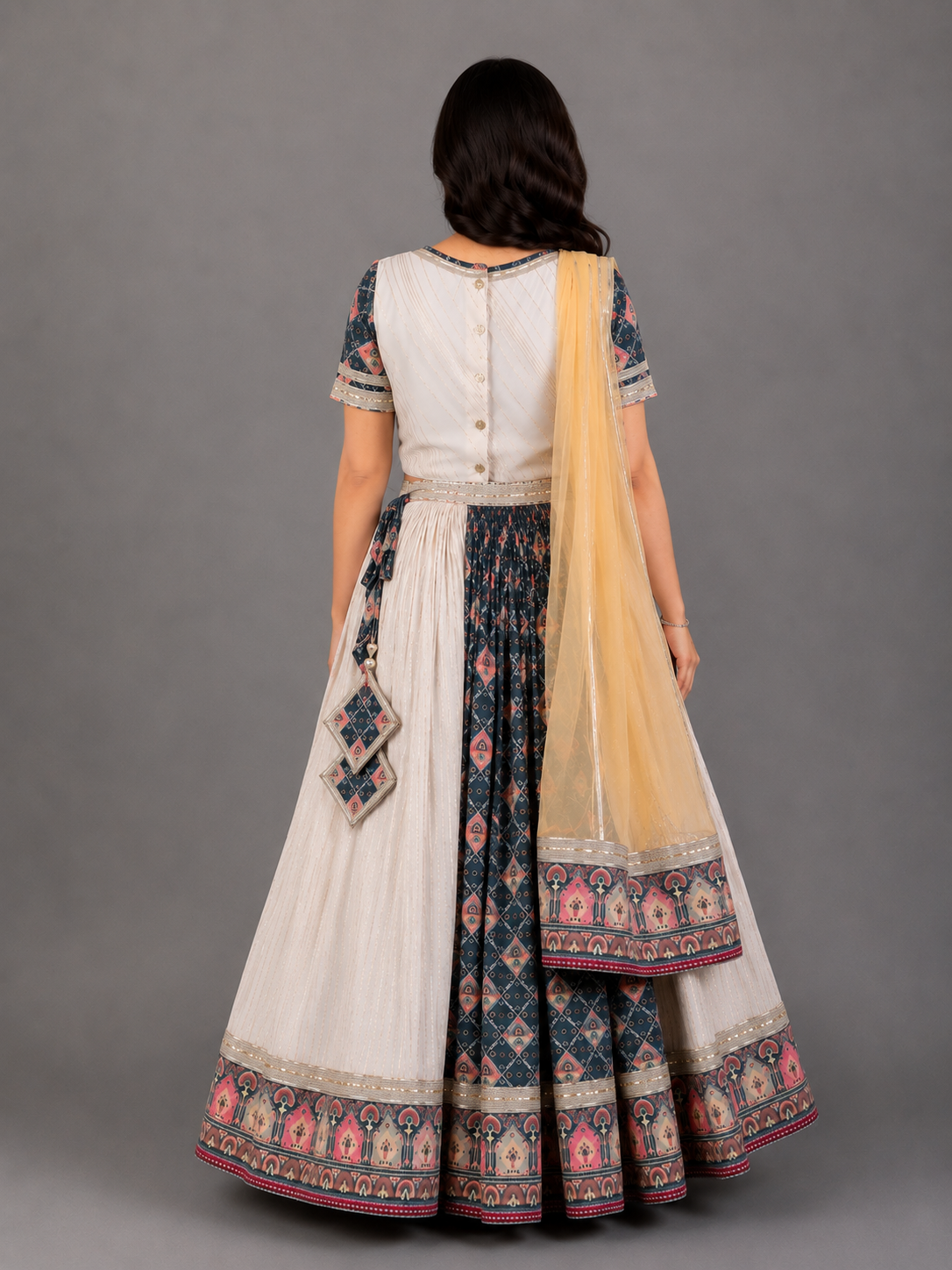 Diamond Print Lehnga Set dupatta