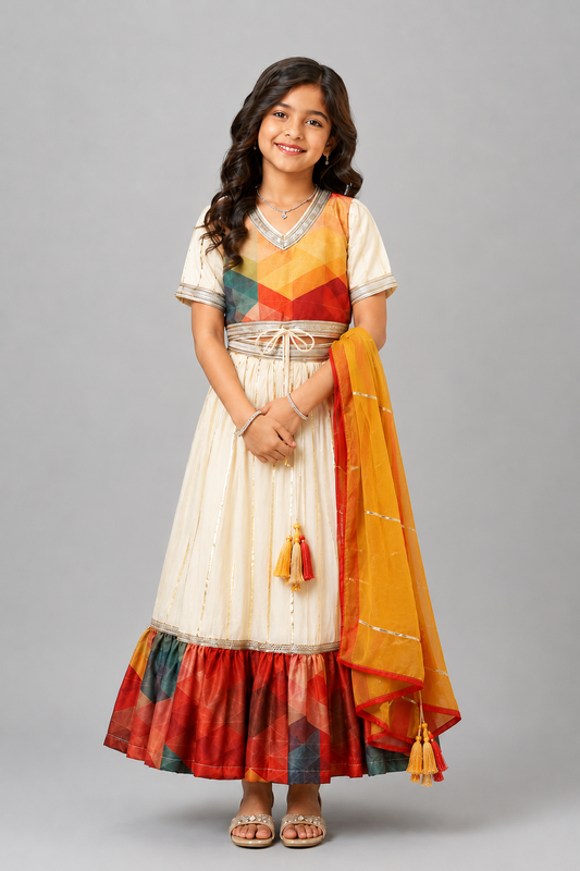 Kaleidoscope Printed lehnga set
