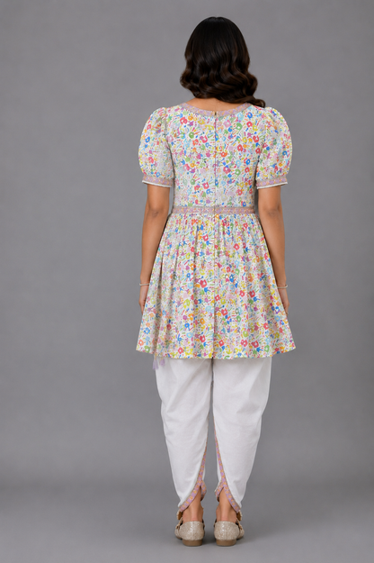 Multicolor hands holi Kurta Dhoti set