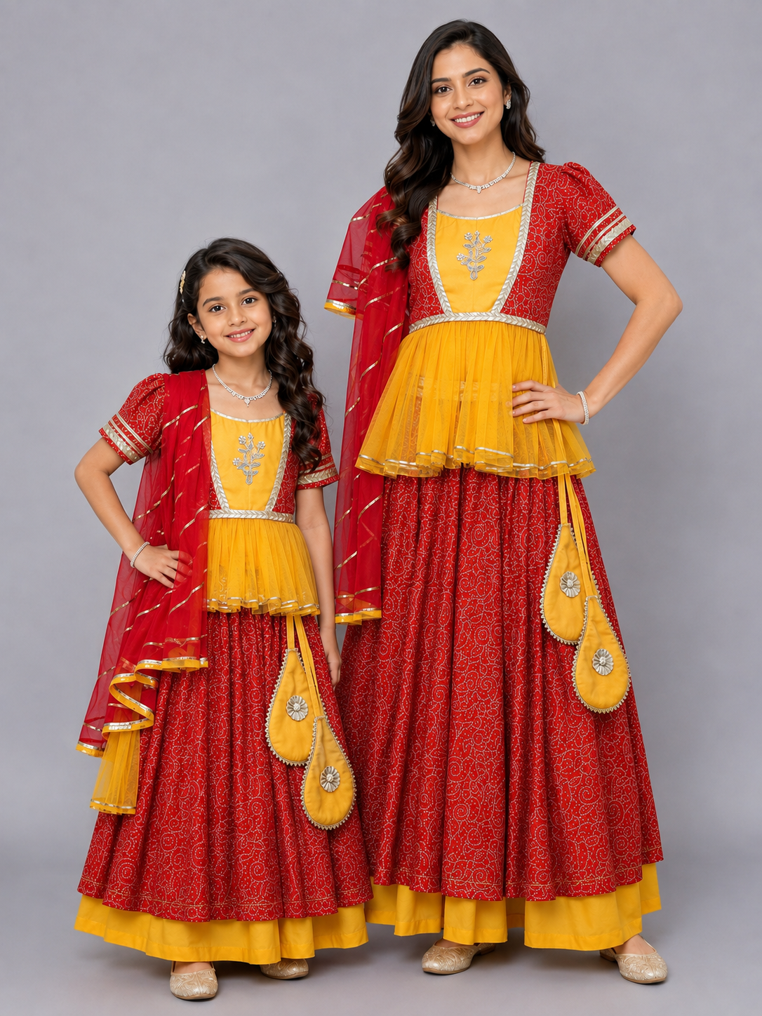Orange Yellow Peplum Blouse Lehnga Set