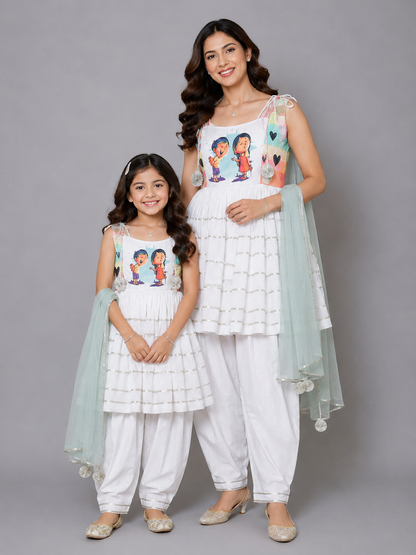 Brother Sister Figure Rakhi kurta set