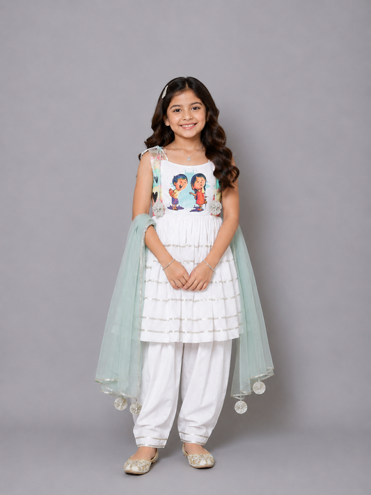 Brother Sister Figure Rakhi kurta set