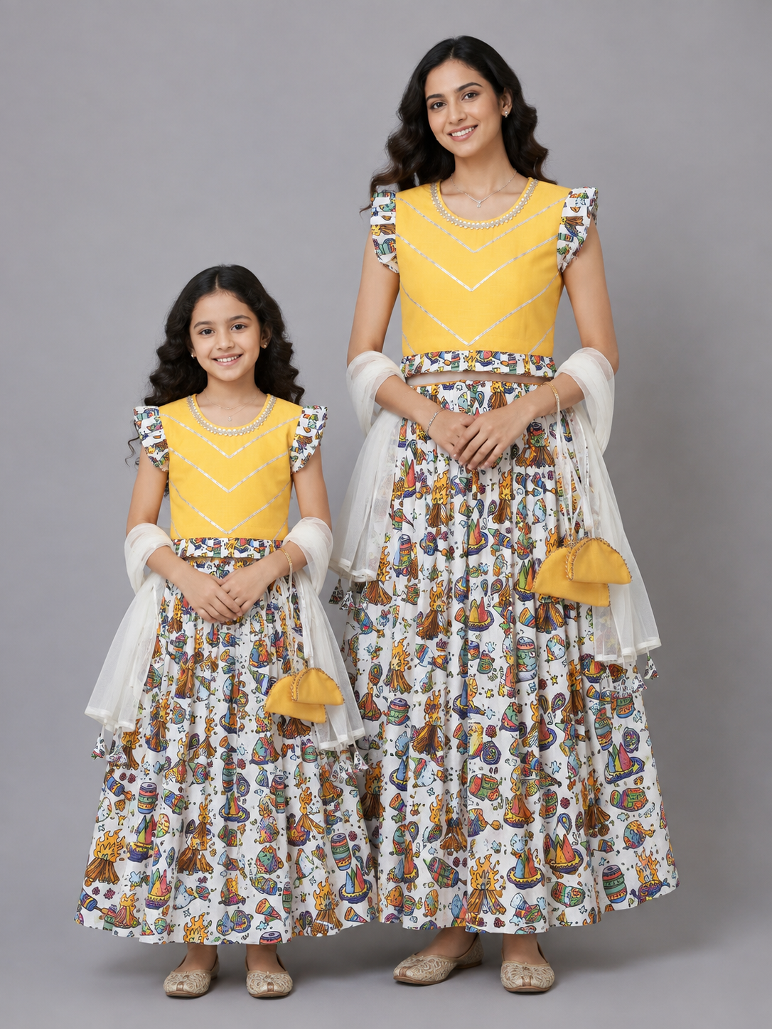 Lohri printed Cotton Lehnga set