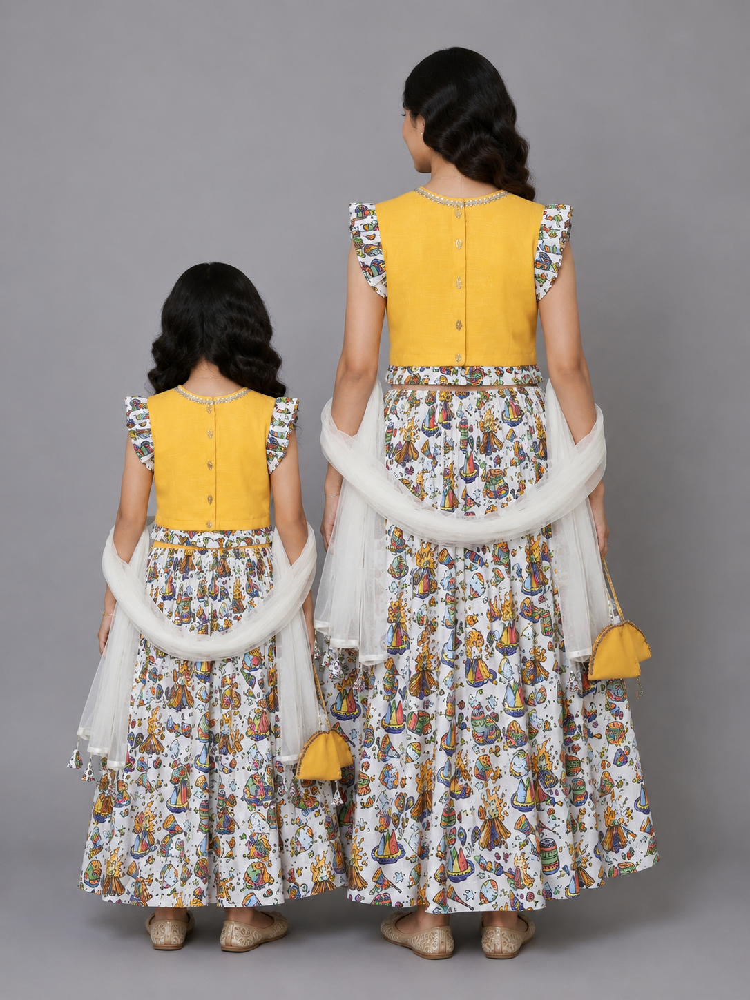 Lohri printed Cotton Lehnga set