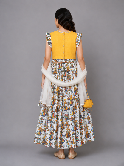 Lohri printed Cotton Lehnga set