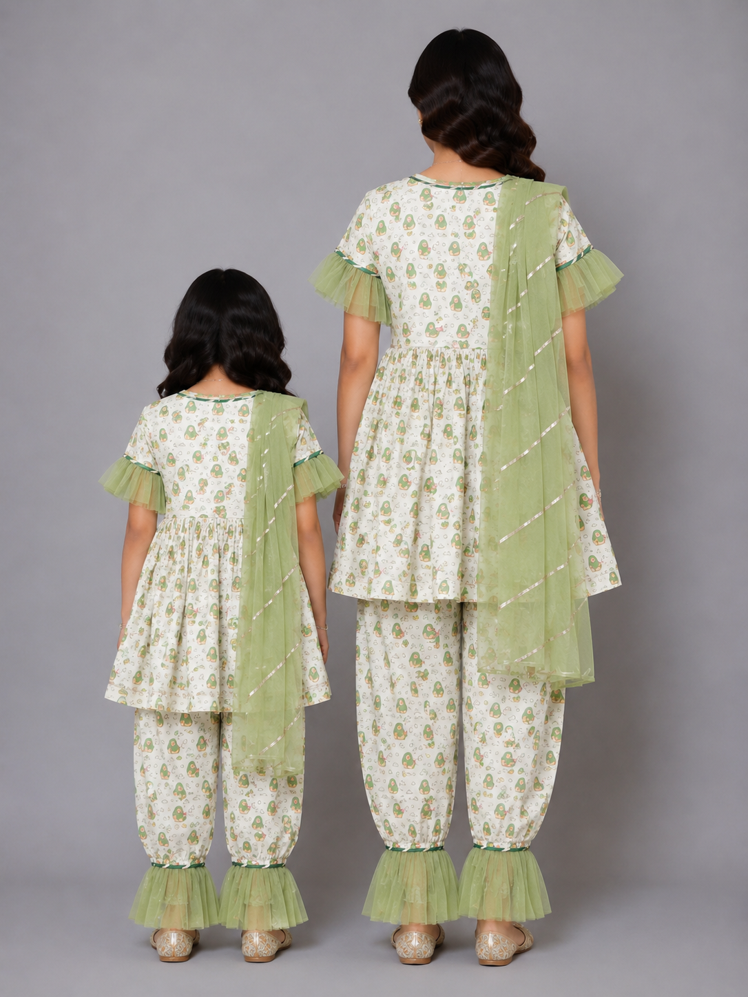 Eid Printed Kurta set with Attached Dupatta